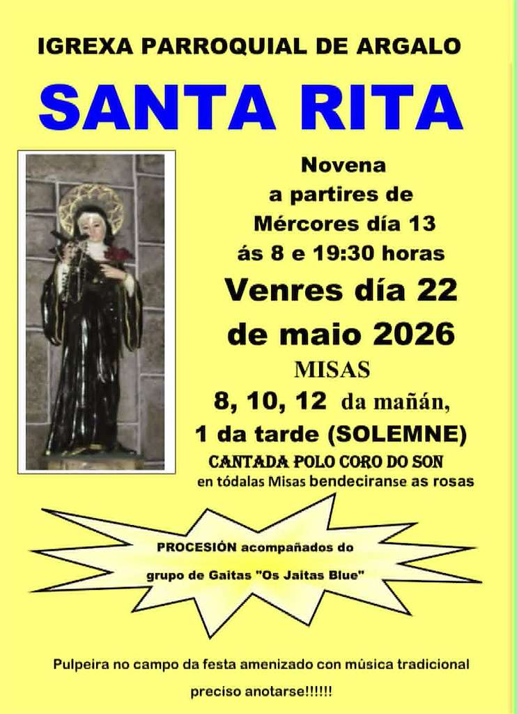 Santa Rita De Argalo Noia 2026