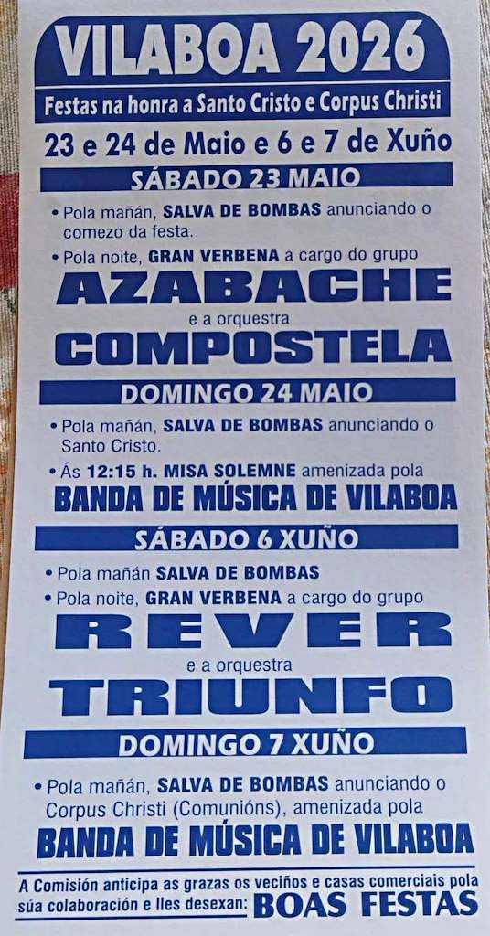 Santo Cristo Y Corpus Christi Vilaboa 2026