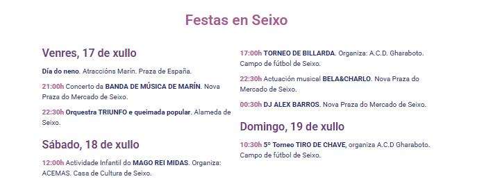 Festas De Veran De Seixo Marin
